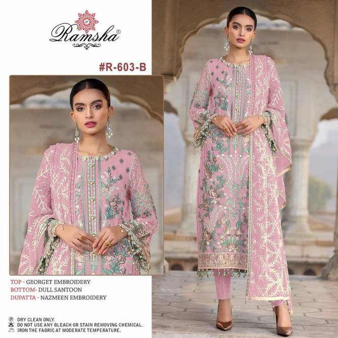 Ramsha R 603 Nx Georgette Pakistani Salwar Suits Catalog
